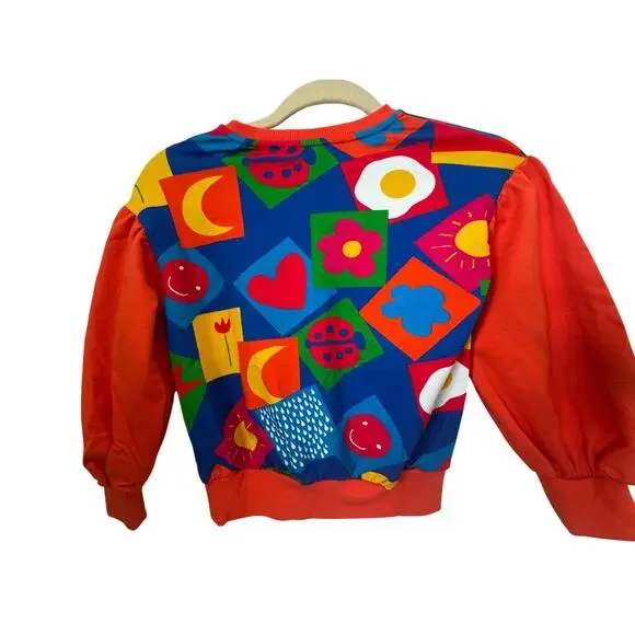 NWT Agatha Ruiz de la Prada Kids Icons Sweatshirt Size 6 Multicolor Graphic - Picture 3 of 8